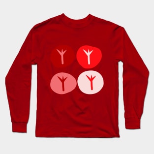 Algiz in Red (Runes and Colors) Long Sleeve T-Shirt